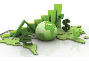 concept previsione di crescita dell'economia mondiale grazie alla green economy